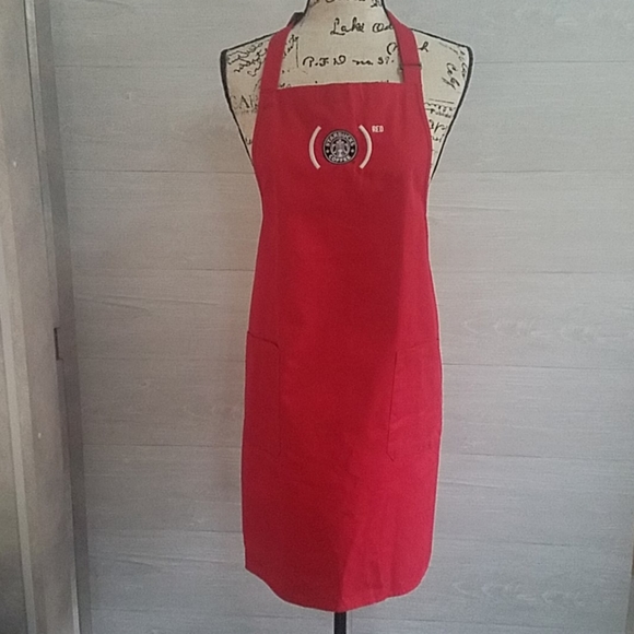 Starbucks Apron Two Pockets "RED" - Has Some Marks